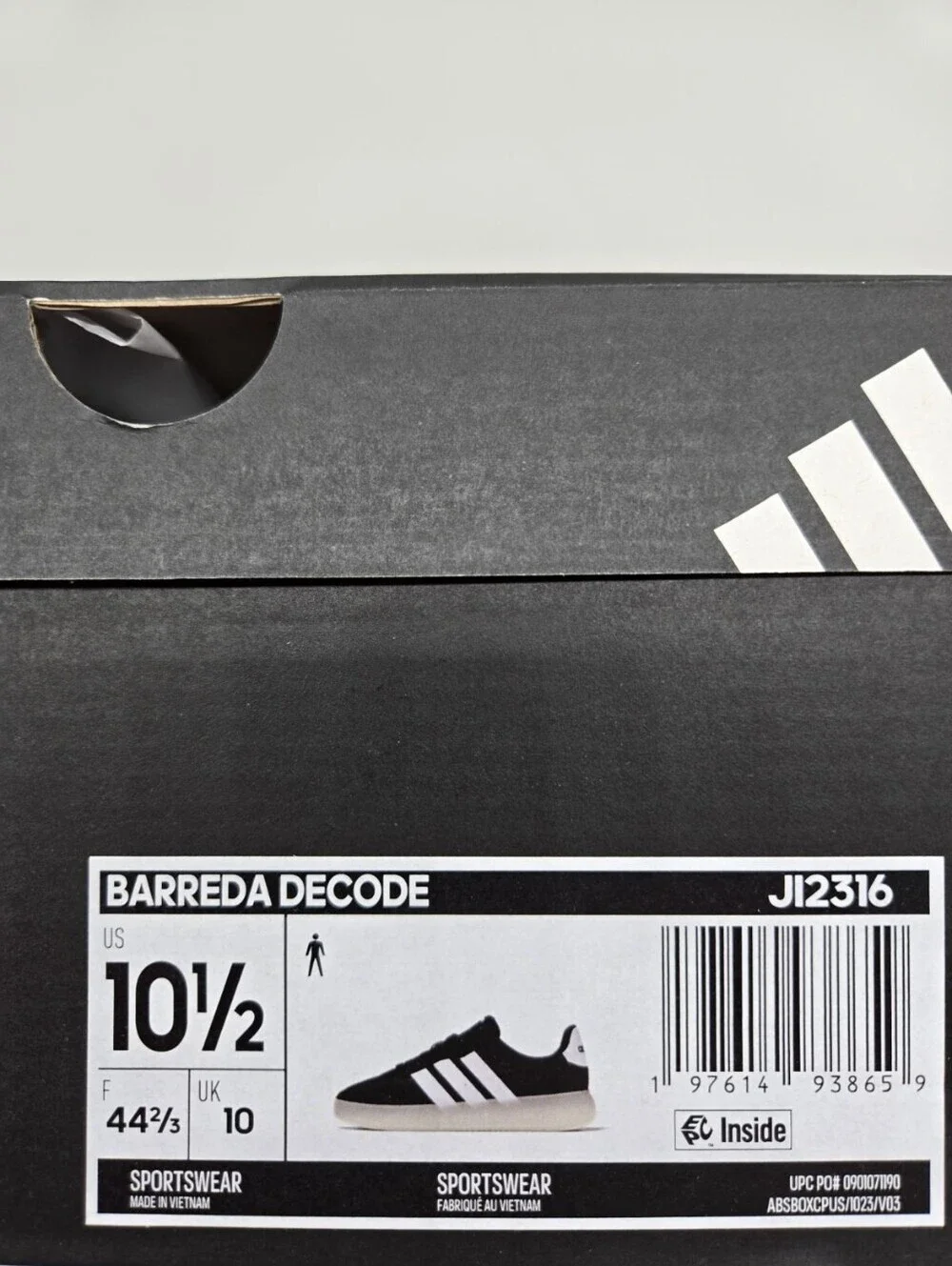 adidas Men's Barreda Decode JI2316 Black White Shoes Size 10.5